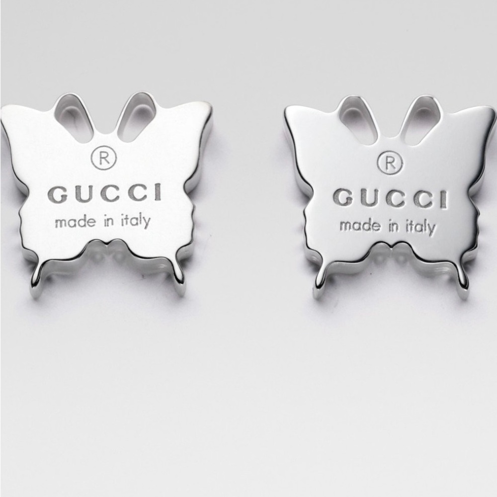 Gucci Metallic Butterfly Stud Earrings
